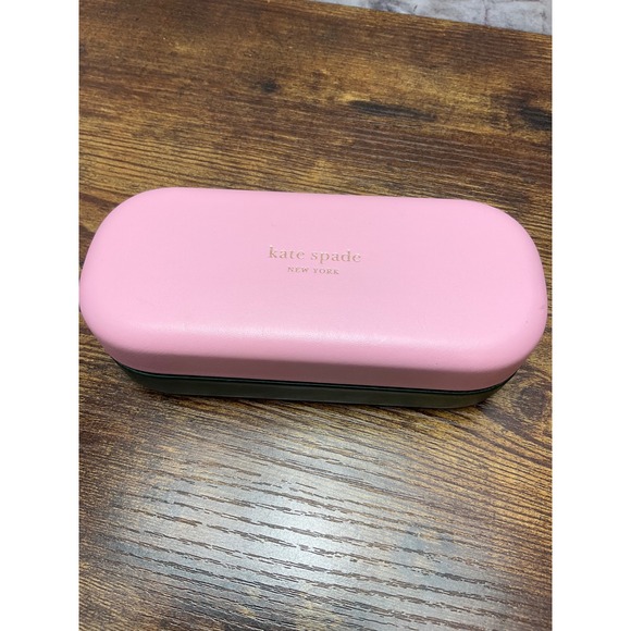 Kate Spade Eyeglasses Case Pink Green Hard Clamshell Hello Sunshine - Picture 1 of 7
